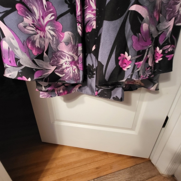 18W Midnight Velvet hi lo Velvet & satin look bottom midi dress NWOT - Picture 6 of 6